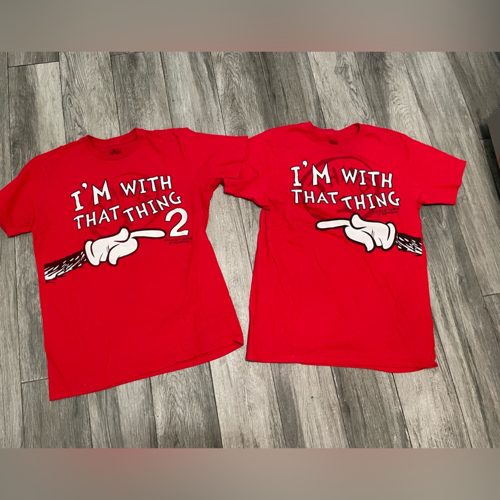 Universal Studios Cat in the Hat Thing 1 & 2 I’M WITH THAT THING Pr Of T Shirts